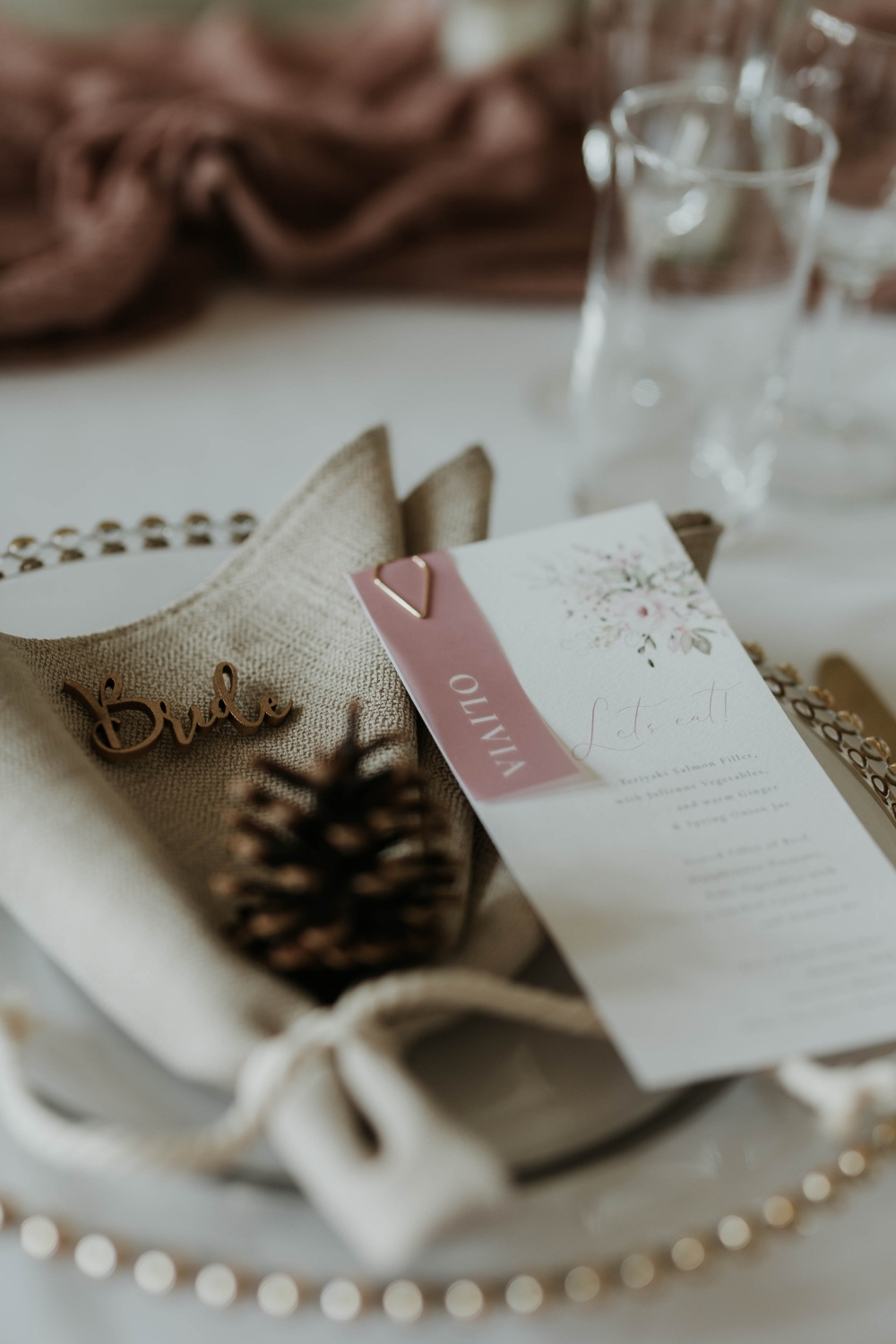 Autumnal place setting Ambience Venue Styling Harrogate