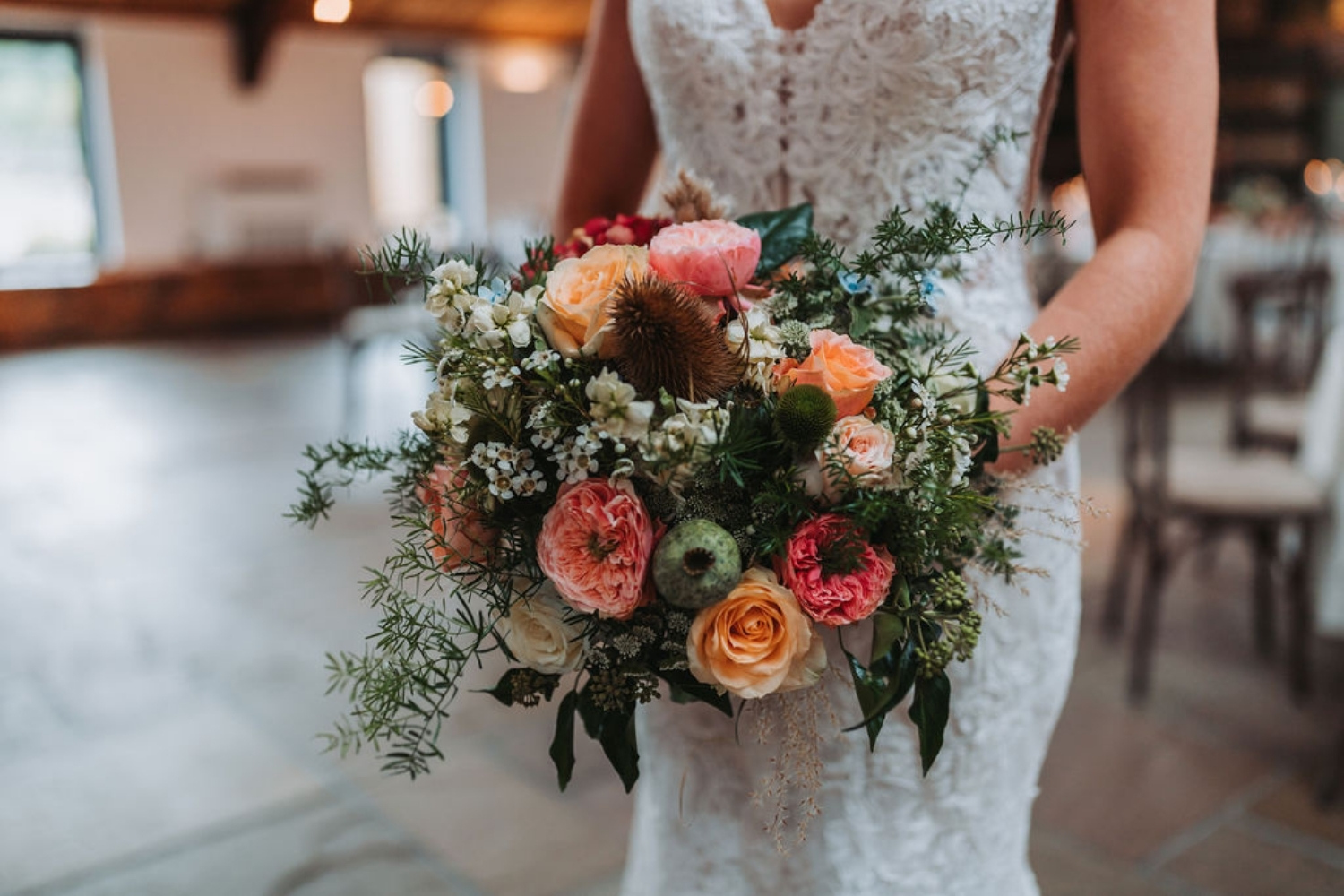 Autumn bridal bouquet Ambience Venue Styling Cheshire