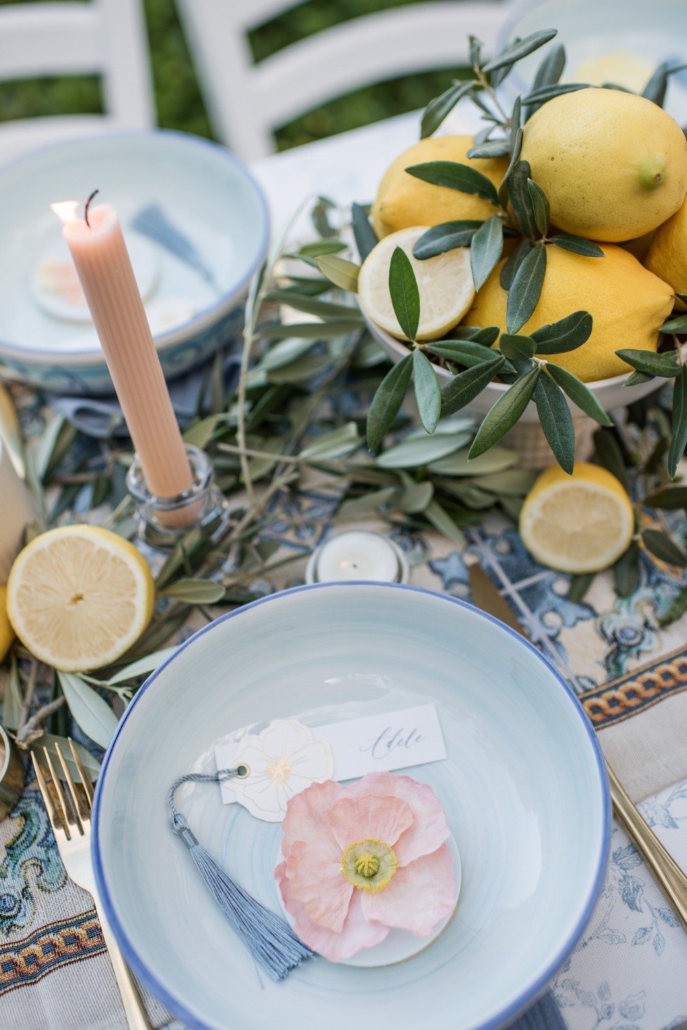 A romantic wedding table setting on the Amalfi Coast | Ambience Venue
