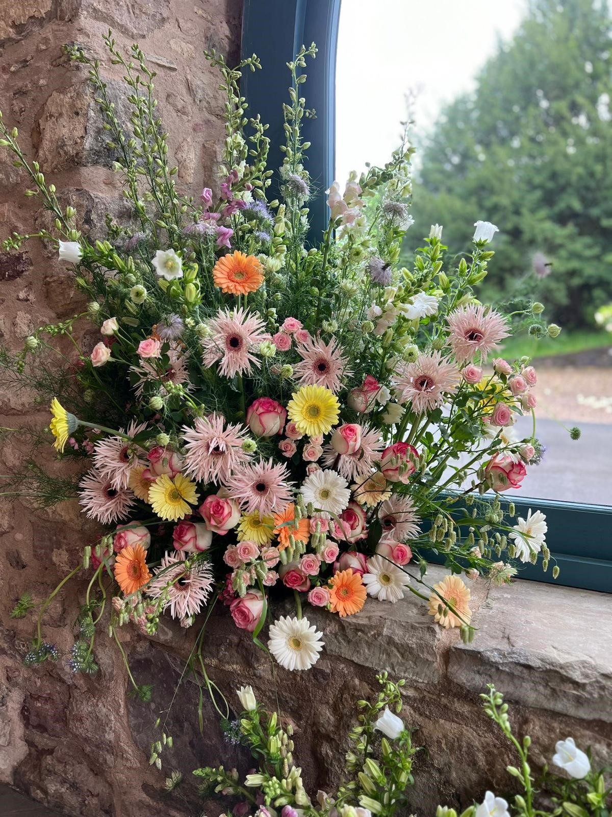 Ambience Venue Styling Wedding Decor Black Tie Staircase Statement Headband Velvet Suit Florals