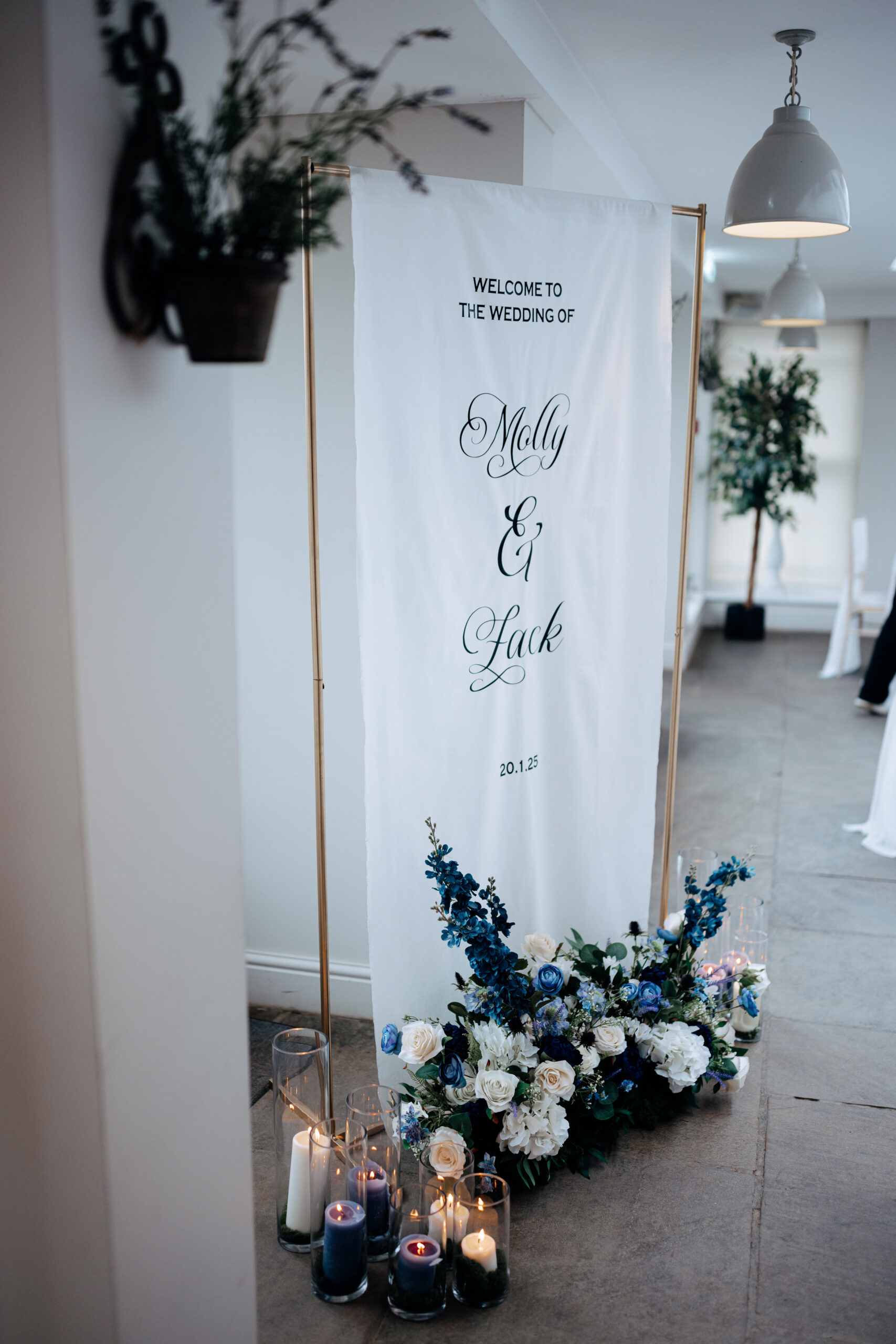 Ambience Venue Styling Derbyshire Herefordshire Fabric Wedding Signage Florals Candlelight Personalised Stationery