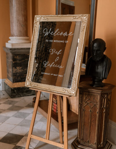 Ambience Venue Styling Mirrored Welcome Sign