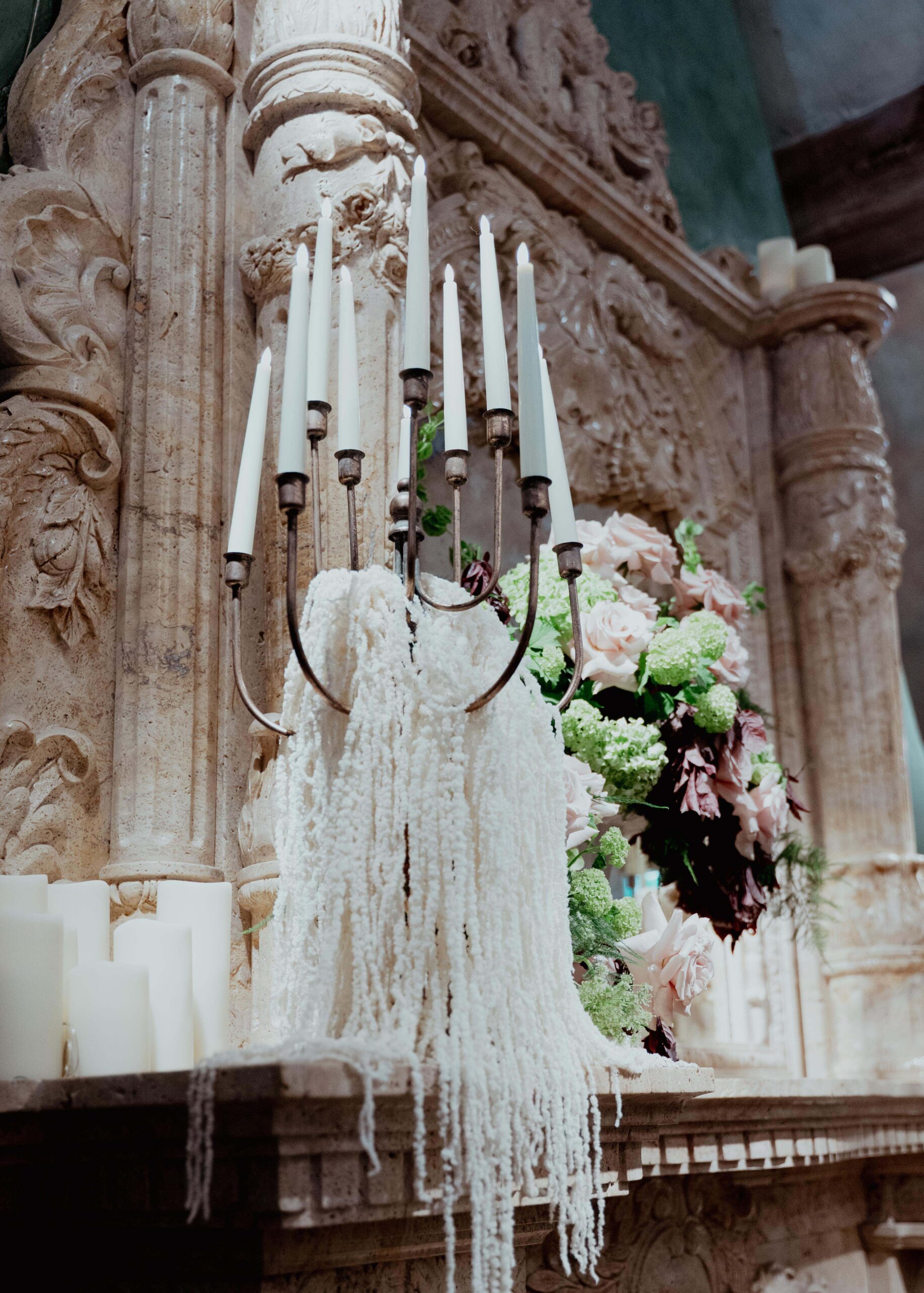 Ambience-Venue-Styling-Newcastle-Le-Petit-Chateau-Candlelight-Romantic-Vibes-Floral-Urns-Gold