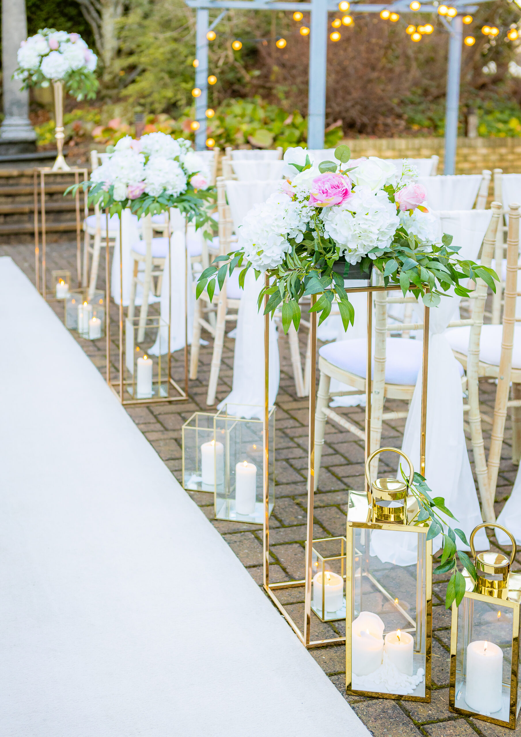 Ambience-Venue-Styling-Huddersfield-Oldham-Manchester-Wedding-Ceremony-Decor-Box-Lanterns-Gold-Florals