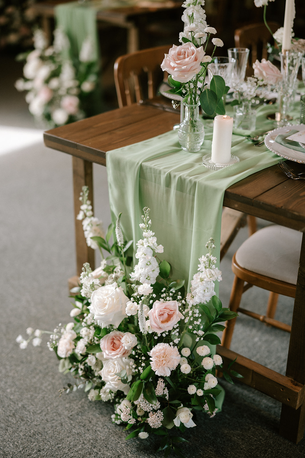 Ambience Venue Styling Buckinghamshire Christmas Themed Wedding Monochrome Candlelight Tablescape Unique Centrepieces Chair Decor