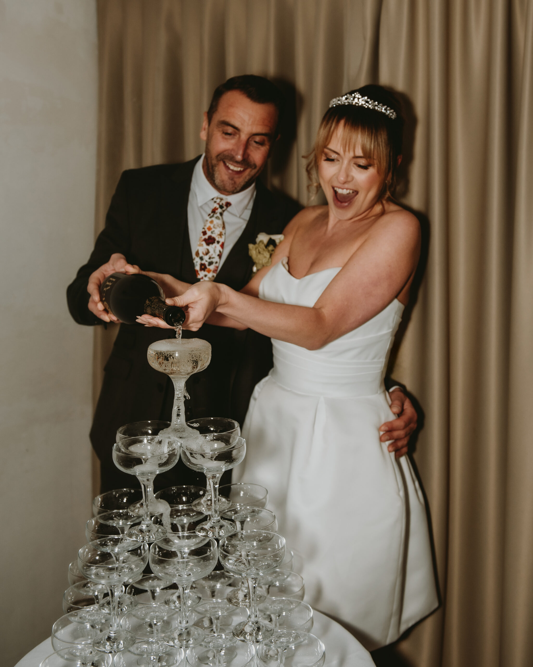 champagne fountain couple