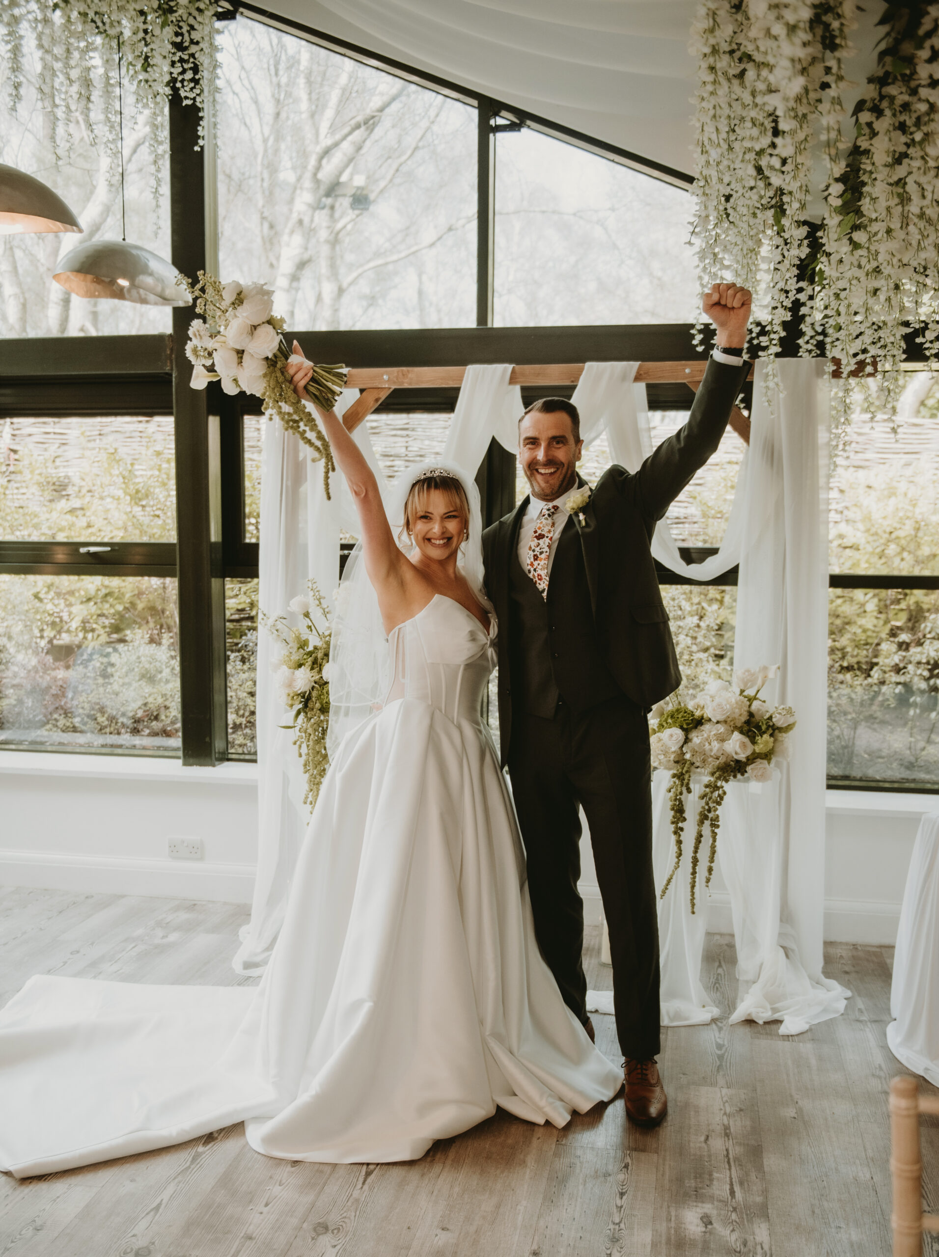 wedding venue happy couple